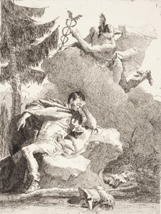 Mercury Appears to Aeneas in a Dream by Giovanni Domenico Tiepolo